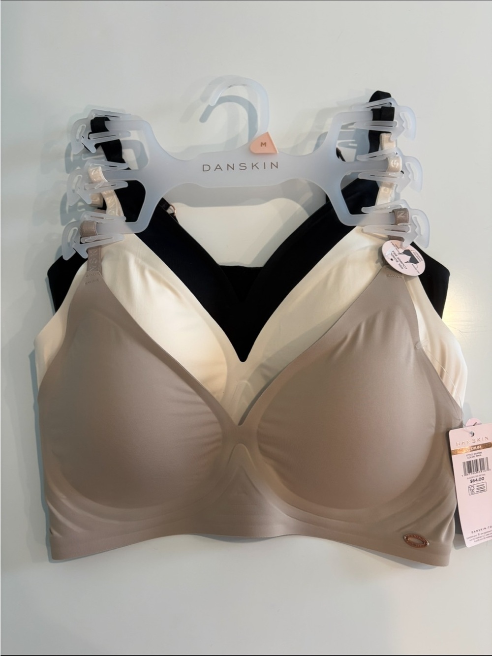 Danskin Seamless Wireless Bra - Black, Ivory, Taupe